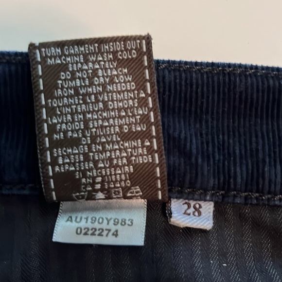 7 For All Mankind Corduroy Straight Leg Mid Rise Size 28 - Picture 13 of 16